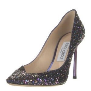 Jimmy Choo Heels - Purple Glitter Size 7.5 / IT 37.5